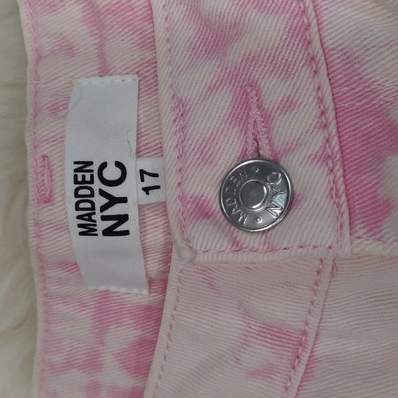 Madden NYC Pink Distressed Bellbottom Jeans - Picture 4 of 4